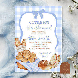 Invitation Baby shower Bun dans le four à carreaux