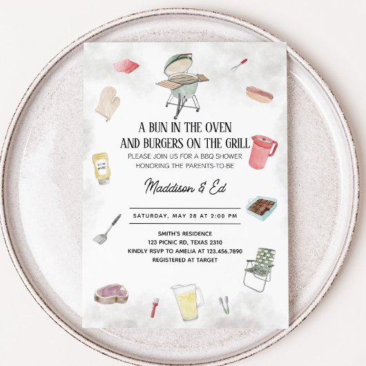 Invitation Baby Shower Bun et Burger