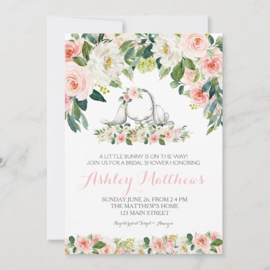 Invitation baby shower Bunny (Devant)