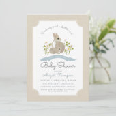 Invitation Baby shower Bunny (Debout devant)