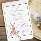 Invitation Baby shower Bunny aquarelle