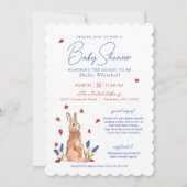 Invitation Baby shower Bunny aquarelle (Devant)