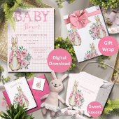Invitation Baby shower Bunny Beatrix Potter Rose