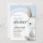 Invitation Baby shower Bunny bleu (Devant)