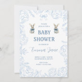 Invitation Baby shower Bunny bleu (Devant)
