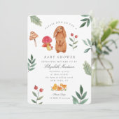 Invitation Baby shower Bunny de Pâques en bois (Debout devant)