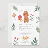 Invitation Baby shower Bunny de Pâques en bois (Devant)