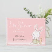 Invitation Baby shower Bunny mignon (Debout devant)