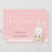 Invitation Baby shower Bunny mignon (Devant / Derrière)