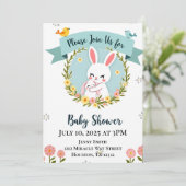 Invitation Baby shower Bunny mignon (Debout devant)