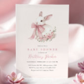 Invitation Baby shower Bunny Pink Bow