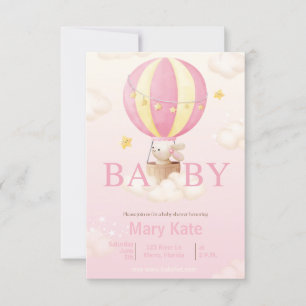 Invitation Baby shower Bunny rose