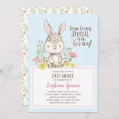 Invitation Baby shower Bunny Spring (Devant / Derrière)