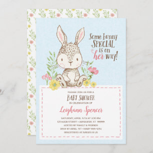 Invitation Baby shower Bunny Spring