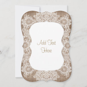 Invitation Baby shower Burlap et dentelle Ajouter une invitat