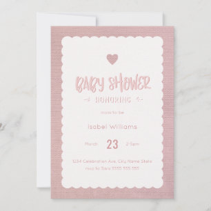Invitation Baby shower Burlap Rose - Inverse Vide