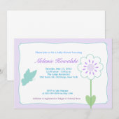 Invitation Baby shower Butterfly Garden 5x7 (Devant / Derrière)
