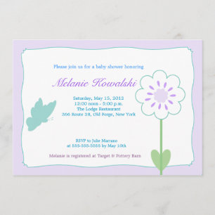 Invitation Baby shower Butterfly Garden 5x7