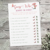 Baby shower Butterfly Woodland Devinez Qui Joue
