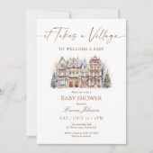 Invitation Baby shower "Ça prend un village" (Devant)