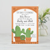 Invitation Baby shower Cactus (Debout devant)