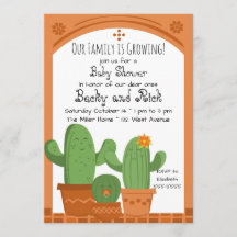 Invitation Baby shower Cactus