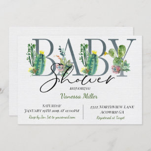 Invitation Baby shower Cactus