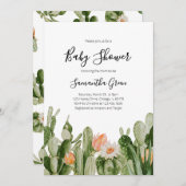 Invitation Baby shower Cactus (Devant / Derrière)