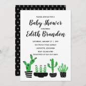 Invitation Baby shower Cactus (Devant / Derrière)