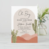 Invitation Baby shower Cactus du désert du sud-oue (Debout devant)