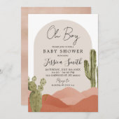 Invitation Baby shower Cactus du désert du sud-oue (Devant / Derrière)