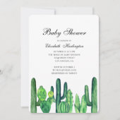 Invitation baby shower Cactus. Les cactus verts. M (Devant)