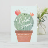 Invitation Baby Shower Cactus Moderne (Debout devant)