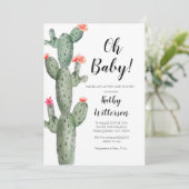 Invitation baby shower Cactus oh (Debout devant)