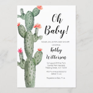 Invitation baby shower Cactus oh