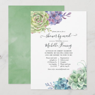 Invitation Baby Shower Cactus Succulents Aquarelle par la Pos