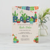 Invitation Baby shower Cactus| Thème Cactus (Debout devant)
