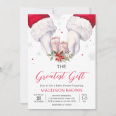 Invitation Baby shower cadeau de Noël (Devant)