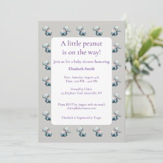 Invitation Baby shower cadeau de nouveau-né pour bébés élépha