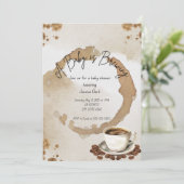 Invitation Baby shower café (Debout devant)