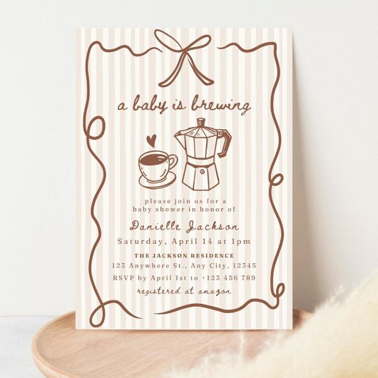 Invitation Baby shower Café Bébé brasse Invi