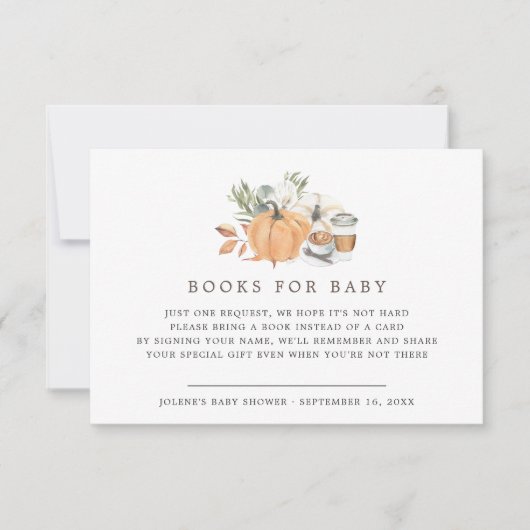 Invitation Baby shower Café d'automne | Livres Pour Bébé (Devant)