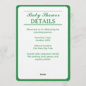 Invitation Baby Shower Café Rétro - Vert Rétro (Dos)