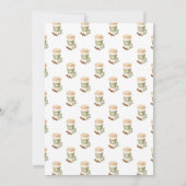 Invitation Baby Shower Café Thème Vert Sauge (Dos)
