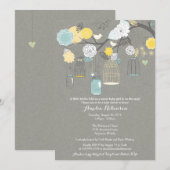 Invitation baby shower - Cages et jarres à pendre (Devant / Derrière)