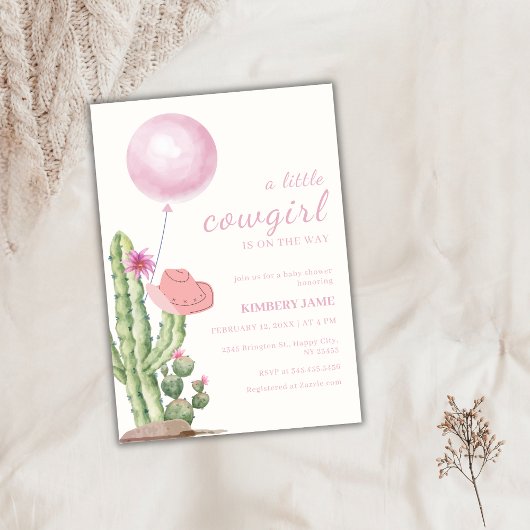 Invitation Baby shower cagoule rose de l'Ouest