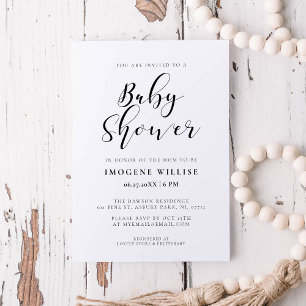 Invitation Baby shower calligraphie élégante