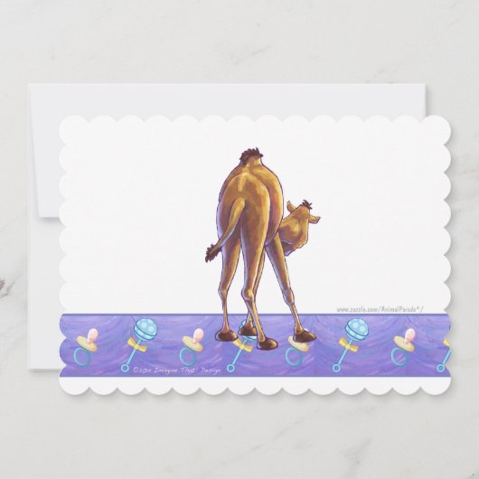 Invitation Baby shower Camel mignon (Dos)