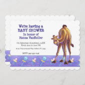 Invitation Baby shower Camel mignon (Devant / Derrière)