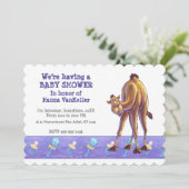 Invitation Baby shower Camel mignon (Debout devant)